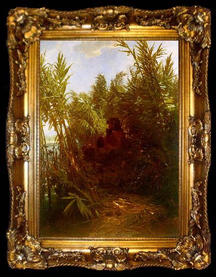 framed  Arnold Bocklin Pan Amongst the Reeds, ta009-2